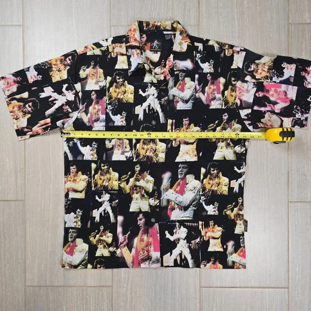 Dragonfly Multicolor Large Casual SS Shirt Elvis Presley Polyester XLarge - Picture 7 of 10